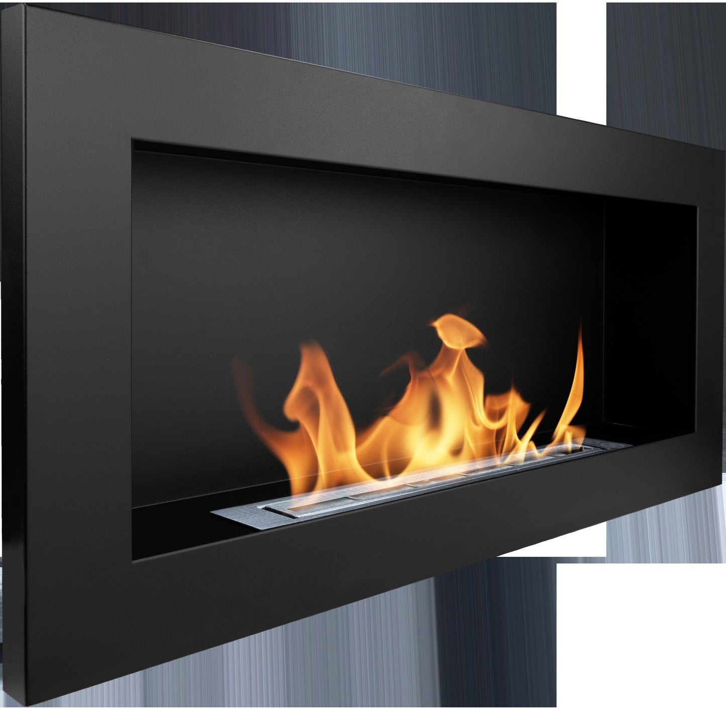 Bio-Ethanol Wandkamin 900x400 Schwarz Matt – TÜV, ohne Rauch & Schornstein