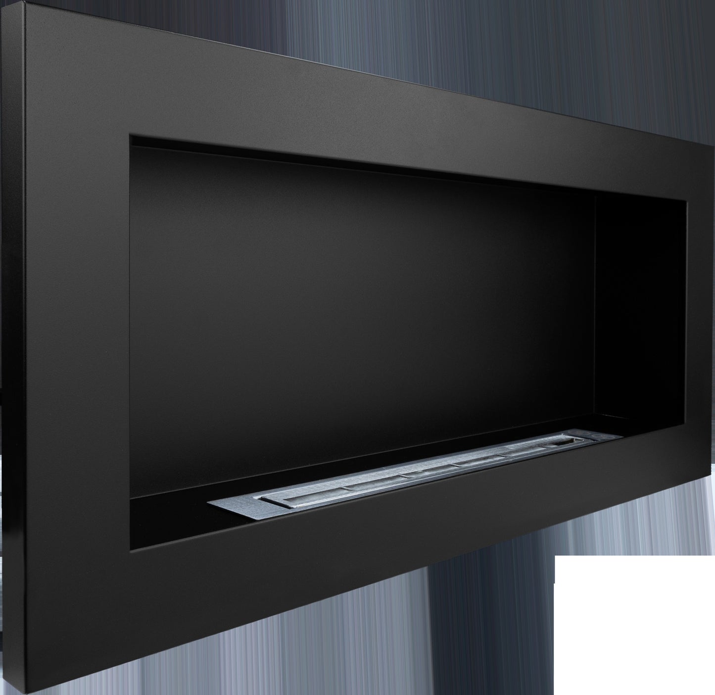 Bio-Ethanol Wandkamin 900x400 Schwarz Matt – TÜV, ohne Rauch & Schornstein