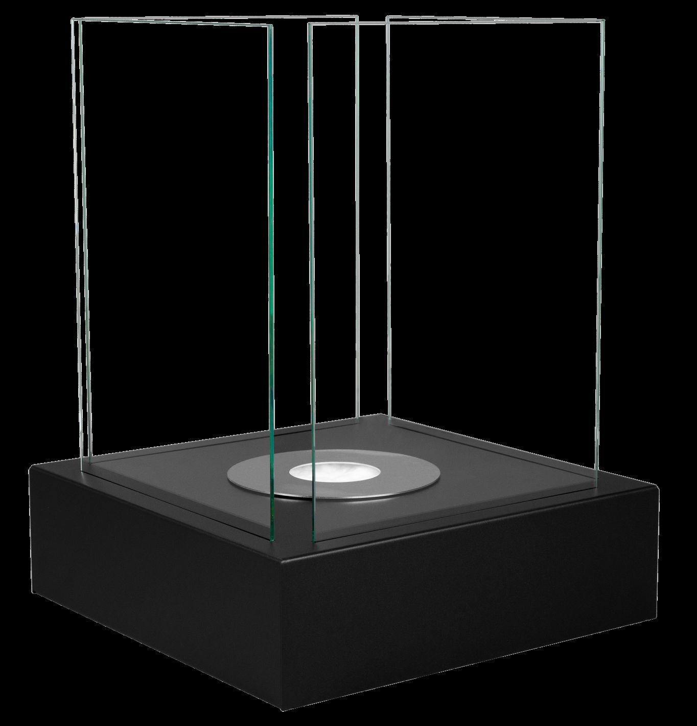 Bio-Ethanol Standkamin Schwarz mit Glas – 50 cm Höhe, Modernes Design