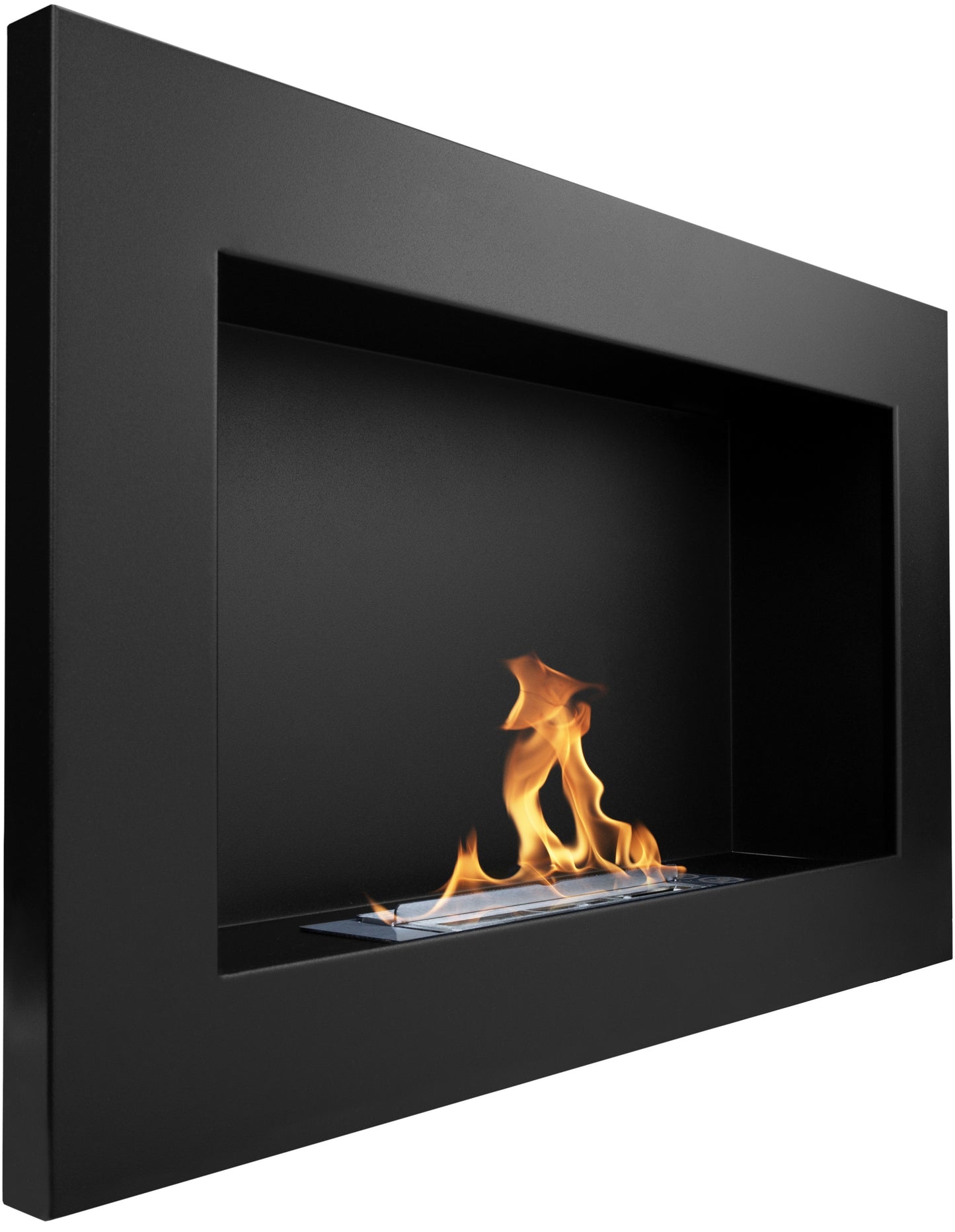 Bio-Ethanol Wandkamin 650x400 Schwarz Matt – TÜV, Design