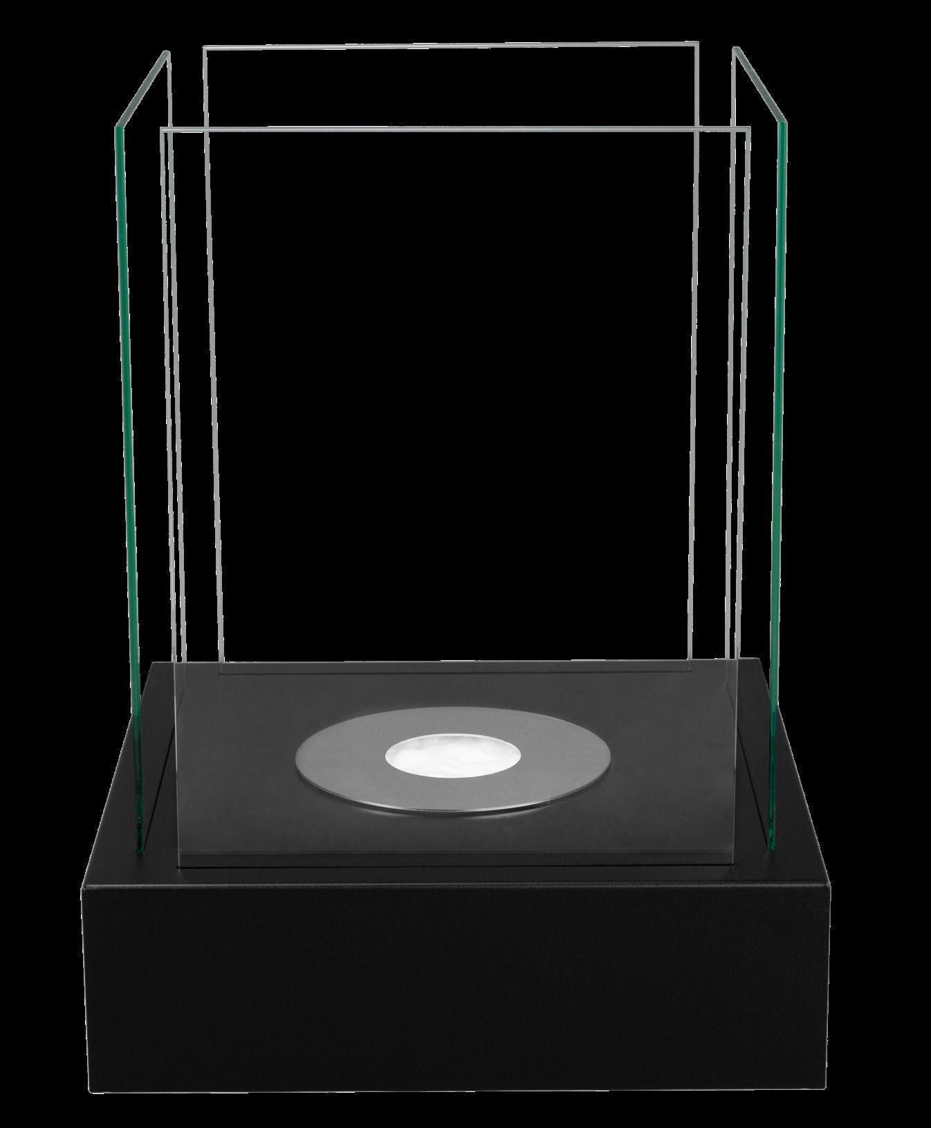 Bio-Ethanol Standkamin Schwarz mit Glas – 50 cm Höhe, Modernes Design