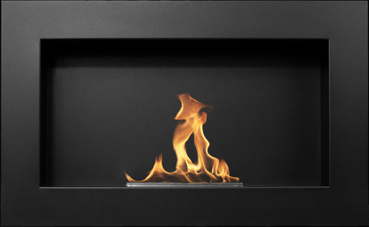 Bio-Ethanol Wandkamin 650x400 Schwarz Matt – TÜV, Design